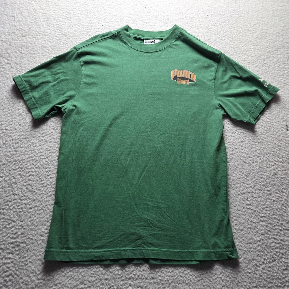 Puma Shirt Mens Medium Green Sports Cartoon Basketball Graphic Tee Jersey